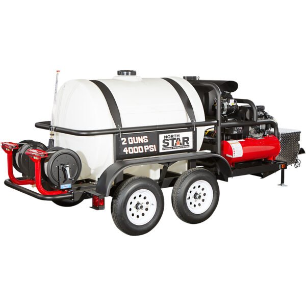 Commercial Hot Water Pressure Washer Trailer, 4000 PSI, 7.0 GPM, 525-Gal Tank